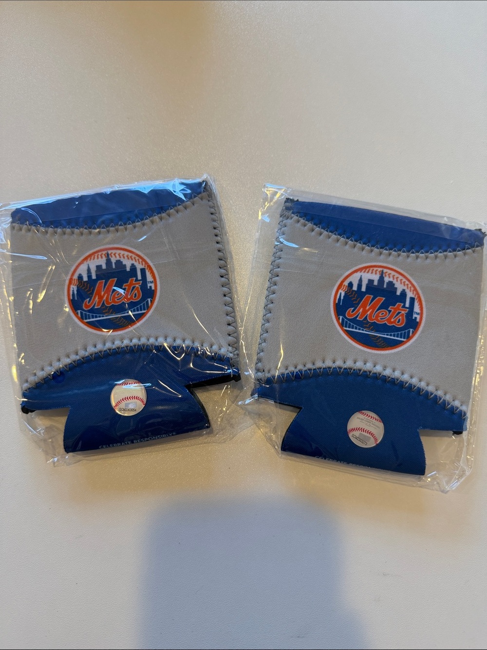 New York Mets Can Cooler Koozies - Blue & Gray (Set of 2)